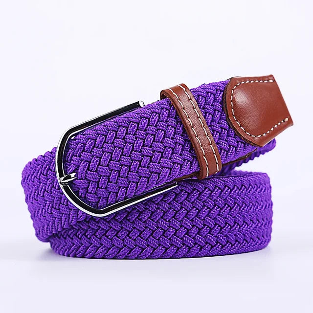 "Elastische lederen riem met stijlvolle gesp, uniseks, luxe uitstraling, perfect voor dagelijks gebruik en sportieve outfits.