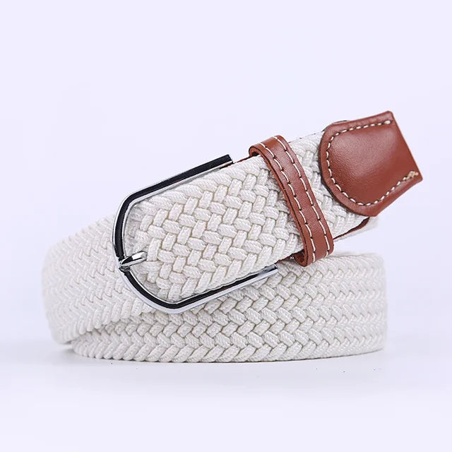 "Elastische lederen riem met stijlvolle gesp, uniseks, luxe uitstraling, perfect voor dagelijks gebruik en sportieve outfits.