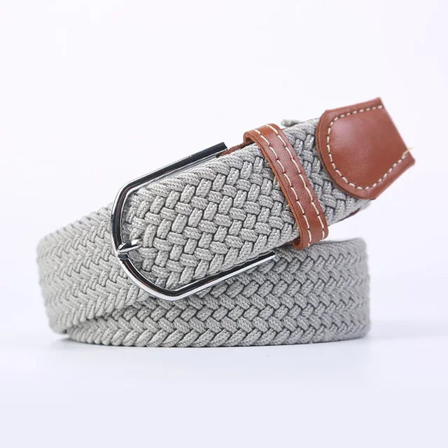 "Elastische lederen riem met stijlvolle gesp, uniseks, luxe uitstraling, perfect voor dagelijks gebruik en sportieve outfits.