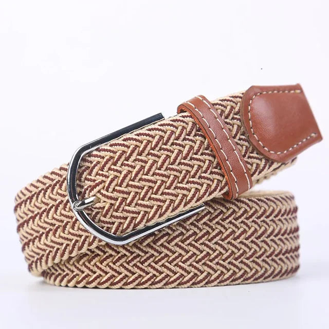 "Elastische lederen riem met stijlvolle gesp, uniseks, luxe uitstraling, perfect voor dagelijks gebruik en sportieve outfits.