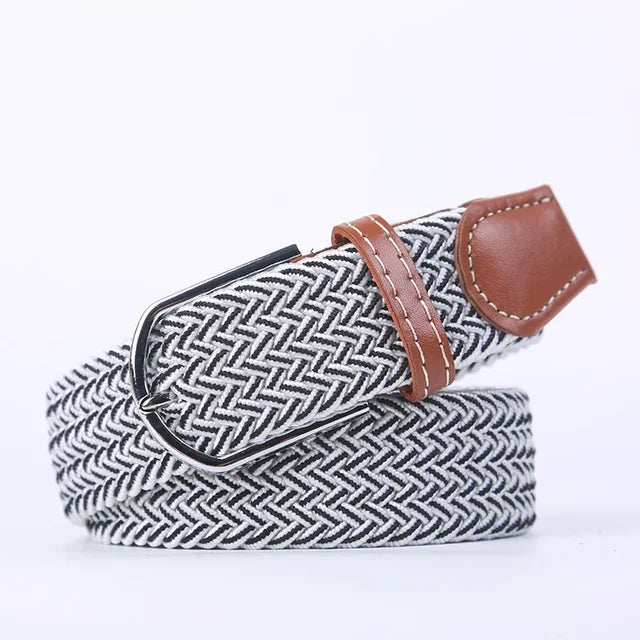 "Elastische lederen riem met stijlvolle gesp, uniseks, luxe uitstraling, perfect voor dagelijks gebruik en sportieve outfits.