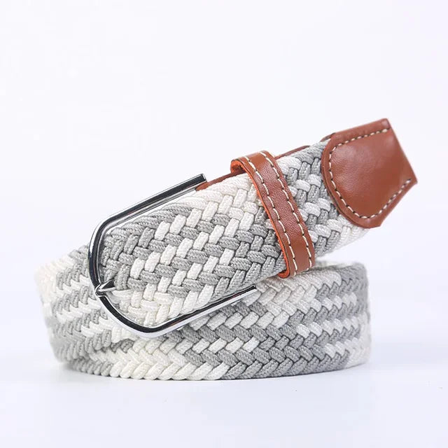"Elastische lederen riem met stijlvolle gesp, uniseks, luxe uitstraling, perfect voor dagelijks gebruik en sportieve outfits.