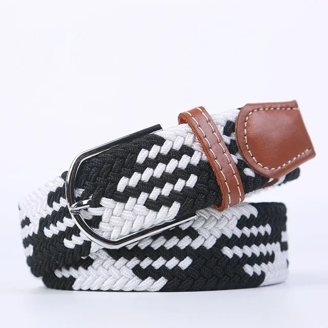 "Elastische lederen riem met stijlvolle gesp, uniseks, luxe uitstraling, perfect voor dagelijks gebruik en sportieve outfits.