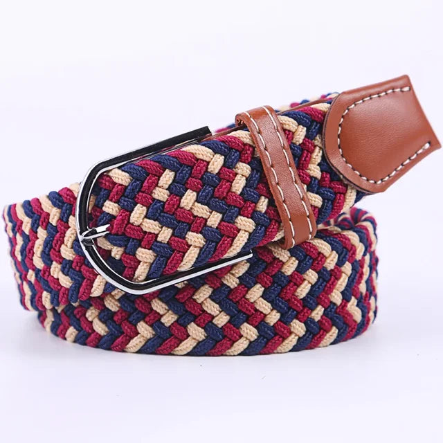"Elastische lederen riem met stijlvolle gesp, uniseks, luxe uitstraling, perfect voor dagelijks gebruik en sportieve outfits.