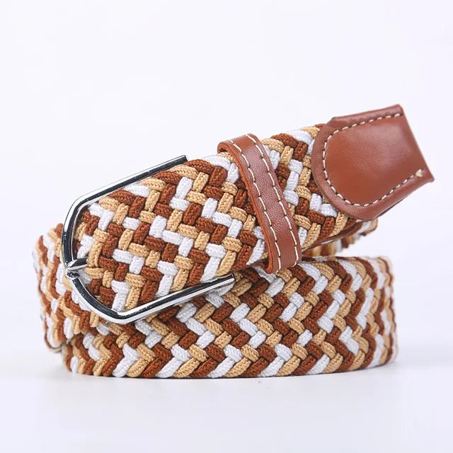 "Elastische lederen riem met stijlvolle gesp, uniseks, luxe uitstraling, perfect voor dagelijks gebruik en sportieve outfits.