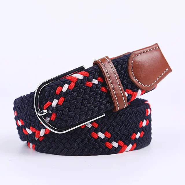 "Elastische lederen riem met stijlvolle gesp, uniseks, luxe uitstraling, perfect voor dagelijks gebruik en sportieve outfits.