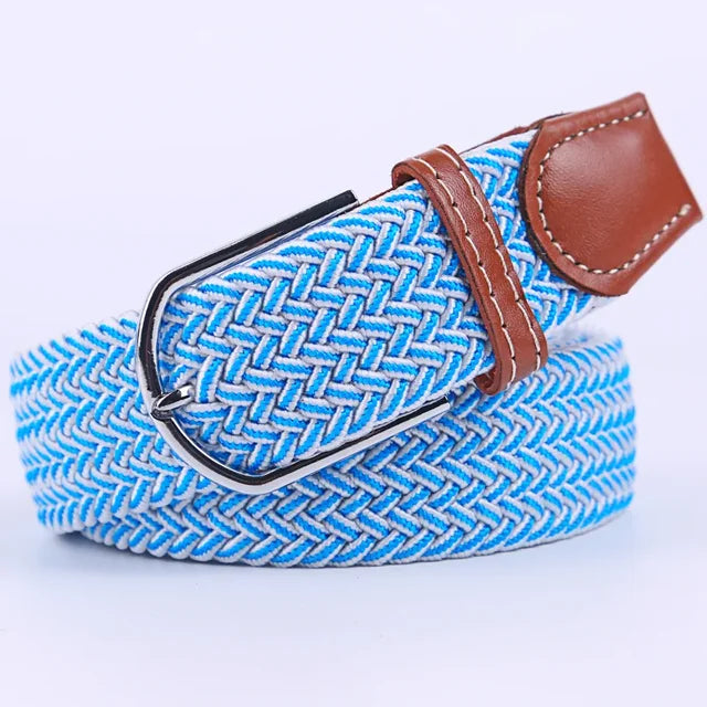 "Elastische lederen riem met stijlvolle gesp, uniseks, luxe uitstraling, perfect voor dagelijks gebruik en sportieve outfits.