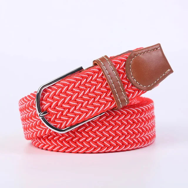 "Elastische lederen riem met stijlvolle gesp, uniseks, luxe uitstraling, perfect voor dagelijks gebruik en sportieve outfits.
