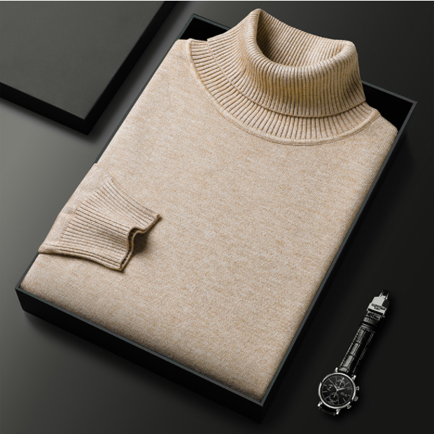 "Elegant ademende heren coltrui, warm en comfortabel, verkrijgbaar in diverse kleuren en maten voor koude seizoenen."