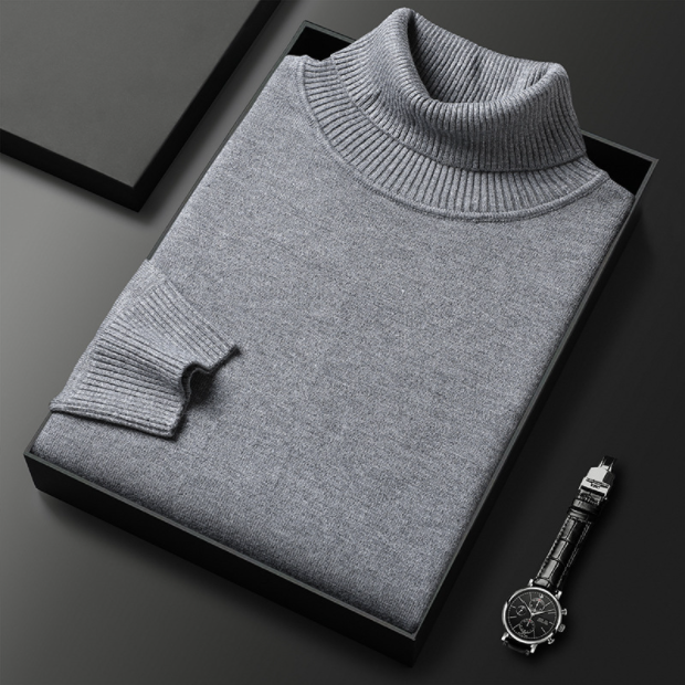 "Elegant ademende heren coltrui, warm en comfortabel, verkrijgbaar in diverse kleuren en maten voor koude seizoenen."
