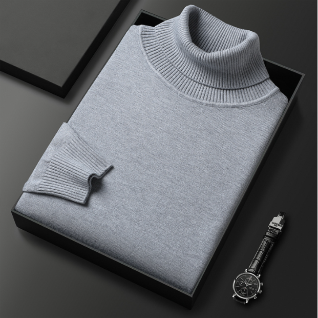 "Elegant ademende heren coltrui, warm en comfortabel, verkrijgbaar in diverse kleuren en maten voor koude seizoenen."