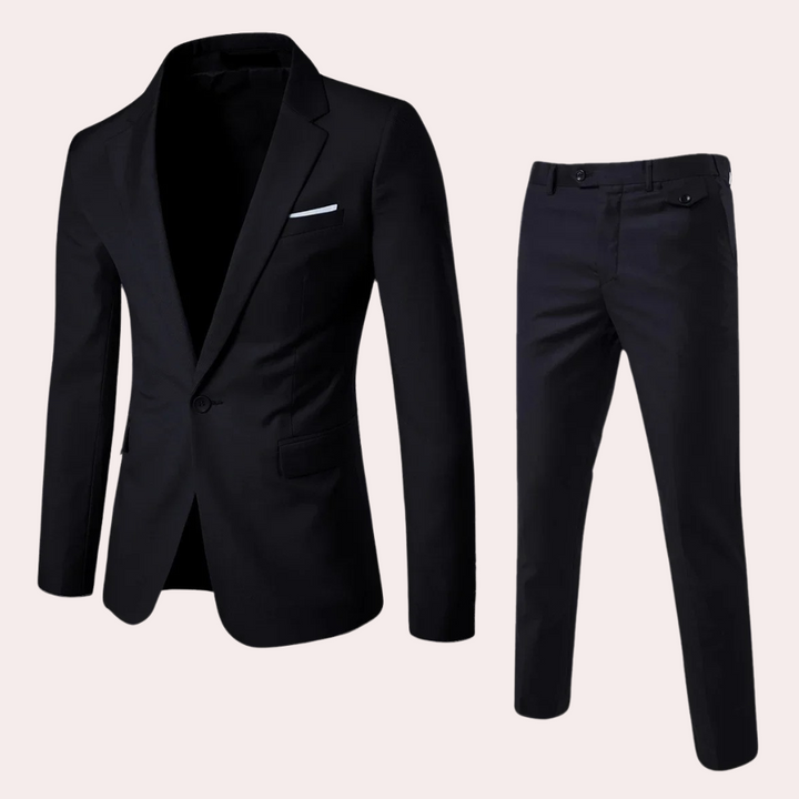 "Elegant rood heren zomerpak met blazer en pantalon, perfect voor formele en semi-formele gelegenheden."