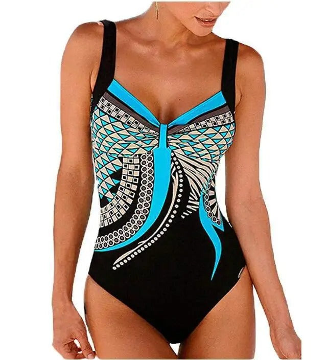 "Elegant zinnia badpak voor dames, met trendy print. Flatterende pasvorm, comfortabel en sneldrogend voor strand of zwembad."