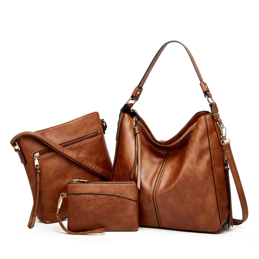 Elegante 3-delige handtas voor dames met luxe uitstraling, veelzijdig ontwerp en duurzame materialen, geschikt voor elke gele