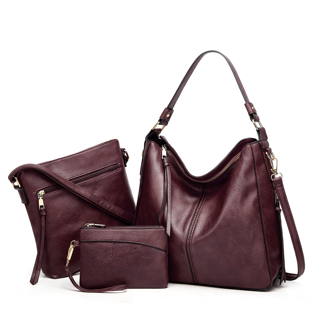 Elegante 3-delige handtas voor dames met luxe uitstraling, veelzijdig ontwerp en duurzame materialen, geschikt voor elke gele