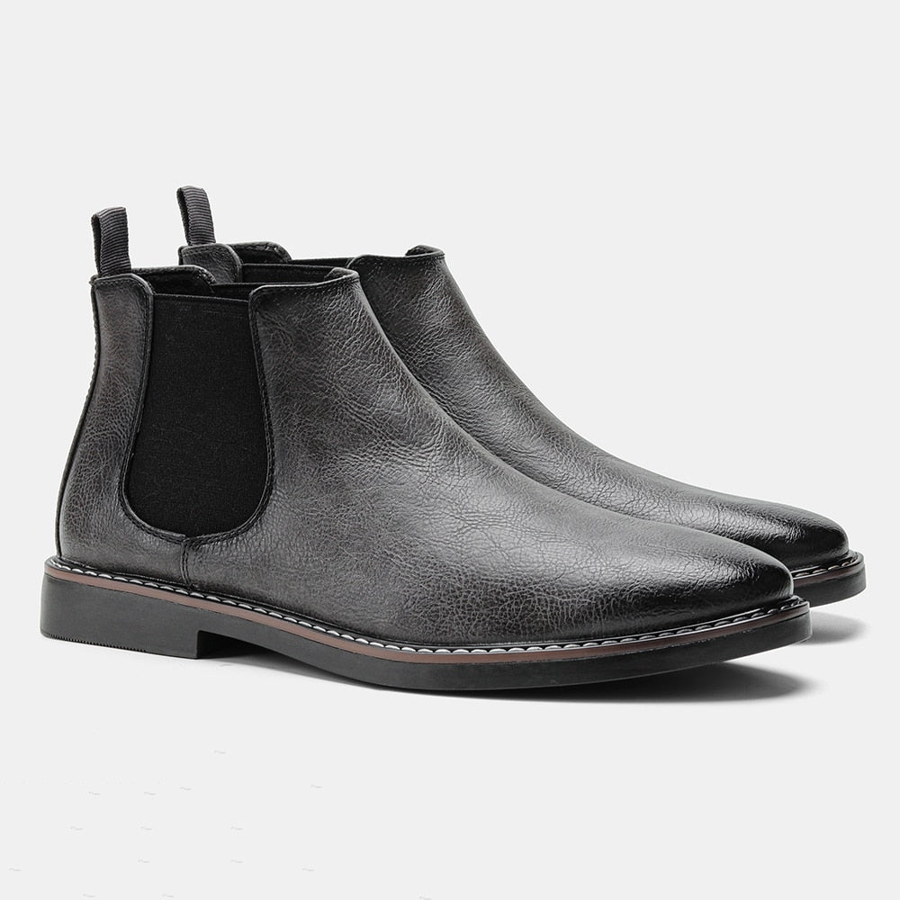 "Elegante Chelsea leren herenlaarzen met glad leer en elastische zijkanten voor superieur comfort en stijlvolle uitstraling."