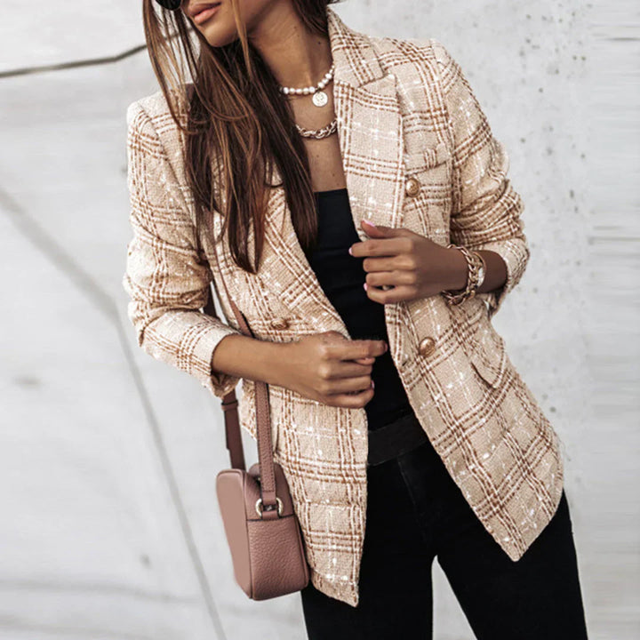 Elegante dames blazer in auburn kleur met tijdloos ontwerp en verfijnde snit, ideaal voor professionele en formele gelegenhed