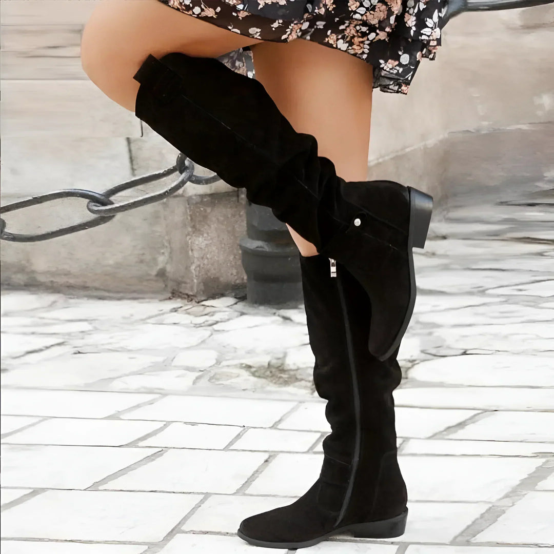 Elegante dames leren winterlaarzen, comfortabel en stijlvol, beschikbaar in diverse kleuren voor dagelijks gebruik.