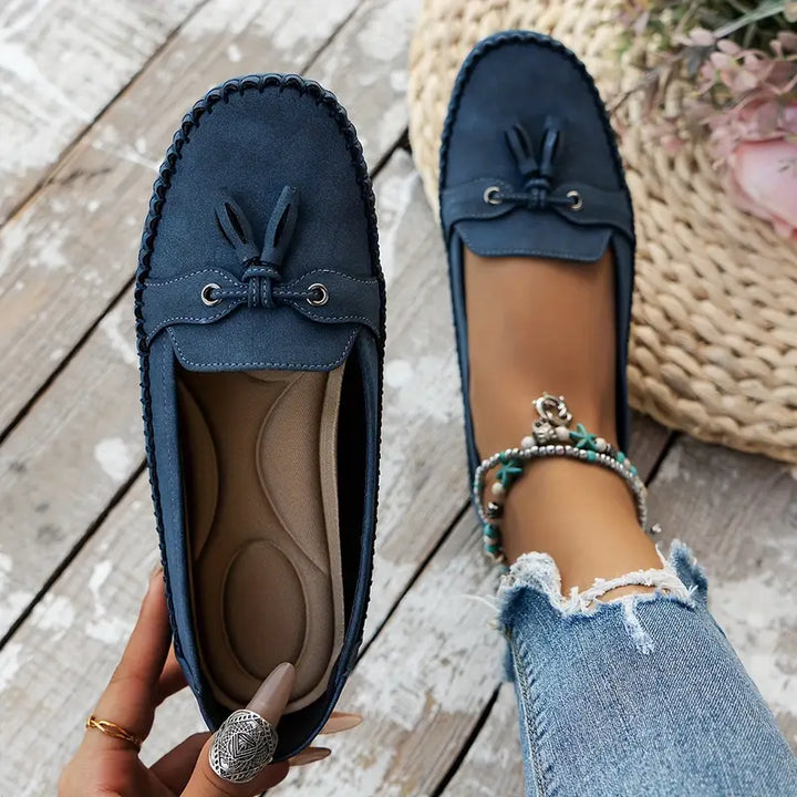 "Elegante dames loafers in lichtbruin met orthopedisch comfort en stijlvolle uitstraling, perfect voor dagelijks gebruik."
