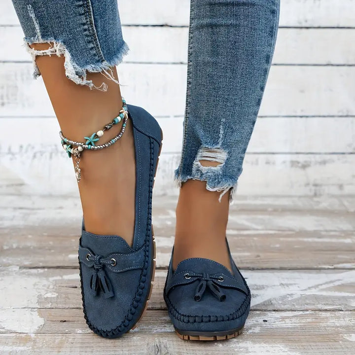 "Elegante dames loafers in lichtbruin met orthopedisch comfort en stijlvolle uitstraling, perfect voor dagelijks gebruik."