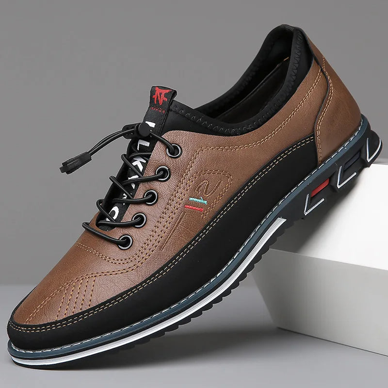 "Elegante formele heren schoenen van leer met tijdloos ontwerp, elastische veters, ademend materiaal en lichte schokabsorptie