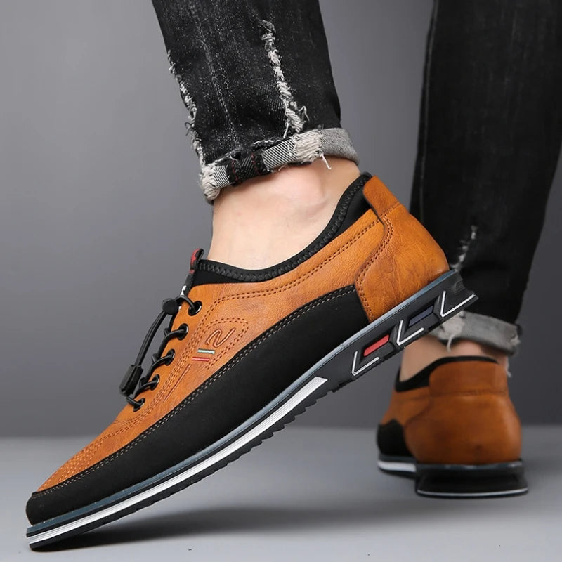 "Elegante formele heren schoenen van leer met tijdloos ontwerp, elastische veters, ademend materiaal en lichte schokabsorptie
