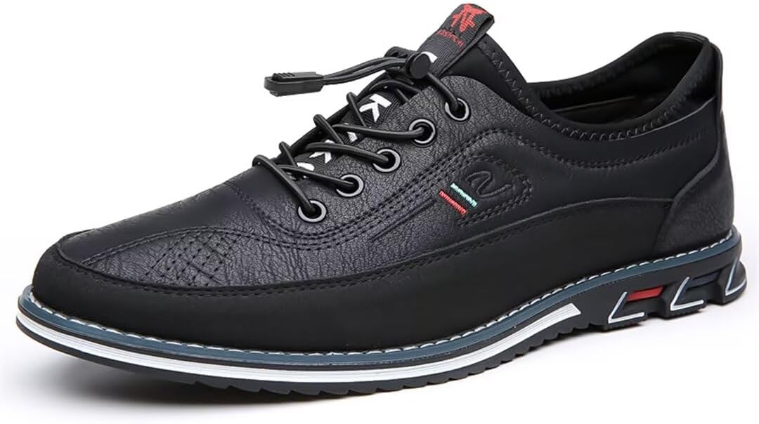 "Elegante formele heren schoenen van leer met tijdloos ontwerp, elastische veters, ademend materiaal en lichte schokabsorptie