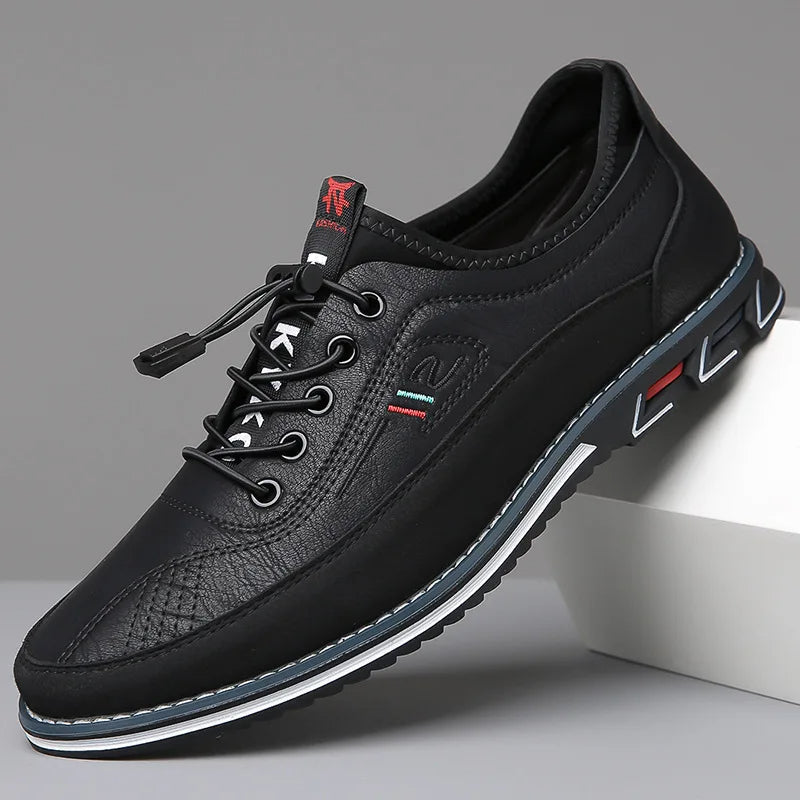 "Elegante formele heren schoenen van leer met tijdloos ontwerp, elastische veters, ademend materiaal en lichte schokabsorptie