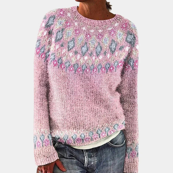 "Elegante groene wollen trui voor dames met klassieke snit, zacht en comfortabel voor koude dagen, perfect te combineren."