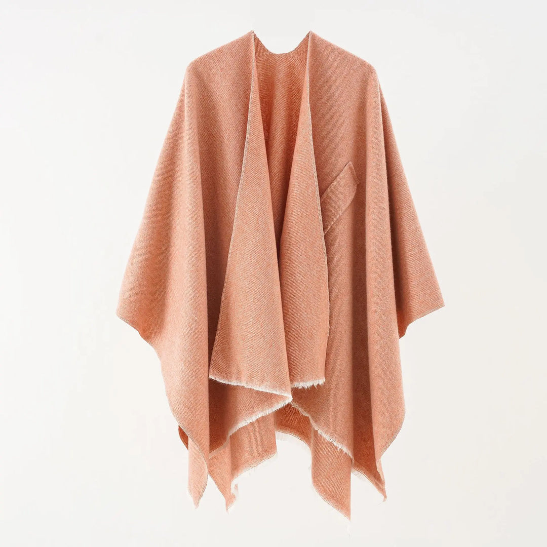 "Elegante katoenen poncho, stijlvolle cape in marineblauw, perfect voor dagelijks en formeel gebruik, lichtgewicht ontwerp."