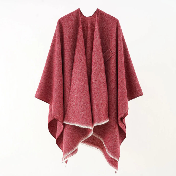 "Elegante katoenen poncho, stijlvolle cape in marineblauw, perfect voor dagelijks en formeel gebruik, lichtgewicht ontwerp."