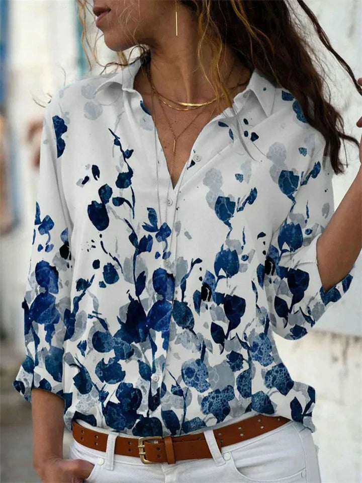 Elegante katoenen zomerblouse voor dames, chique design, lange mouwen, ademend, veelzijdig voor formele & informele gelegenhe