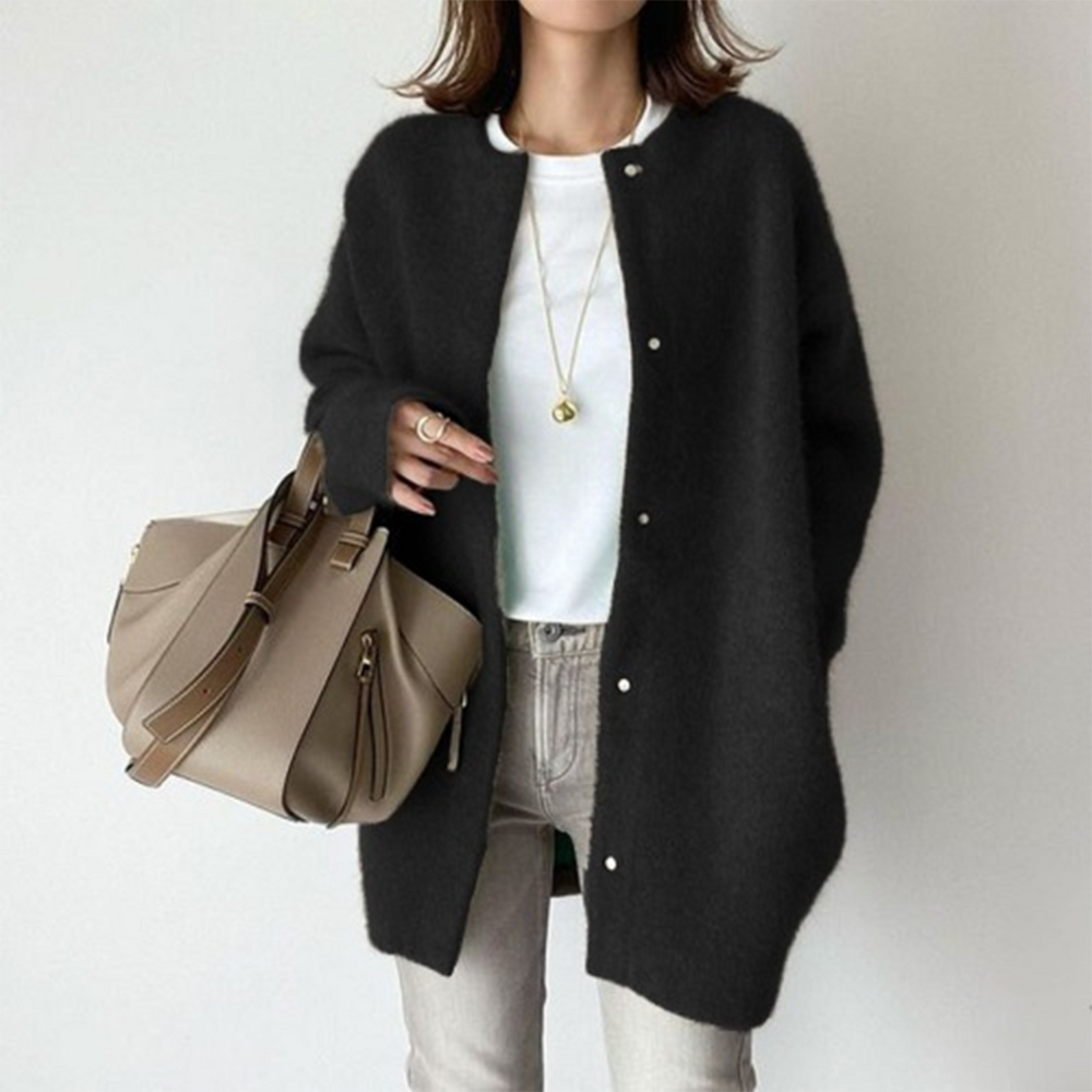 Elegante khaki cardigan voor vrouwen met tijdloze stijl, subtiele textuur en zachte stof voor veelzijdige, comfortabele outfi
