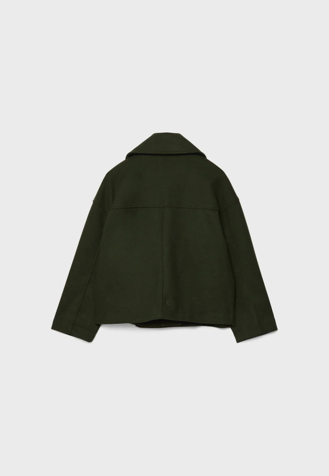 "Elegante korte double-breasted jas van luxe wolmix stof, cropped lengte, knoopsluiting, stijlvol en tijdloos design."