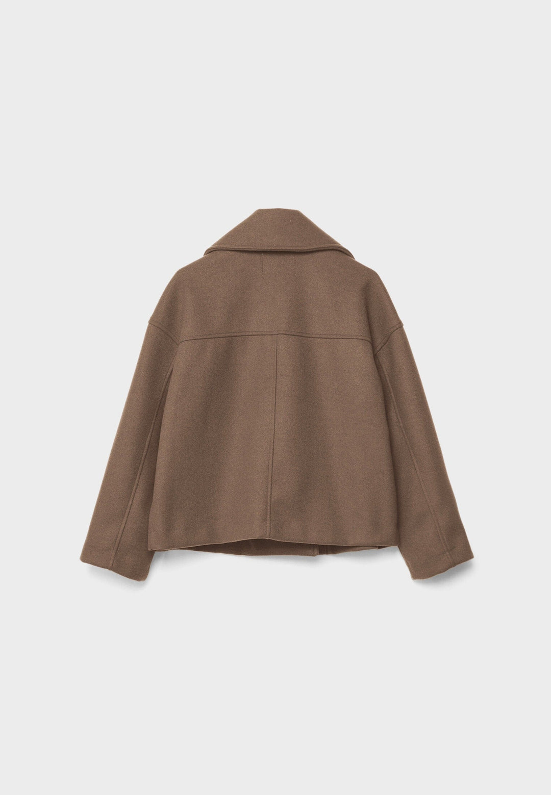 "Elegante korte double-breasted jas van luxe wolmix stof, cropped lengte, knoopsluiting, stijlvol en tijdloos design."