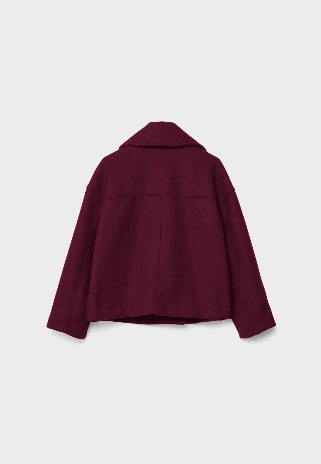 "Elegante korte double-breasted jas van luxe wolmix stof, cropped lengte, knoopsluiting, stijlvol en tijdloos design."