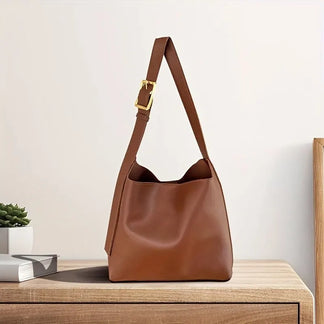 "Elegante leren dames tas, tijdloos design, hand- en schoudertas, premium leer, veelzijdige draagopties"