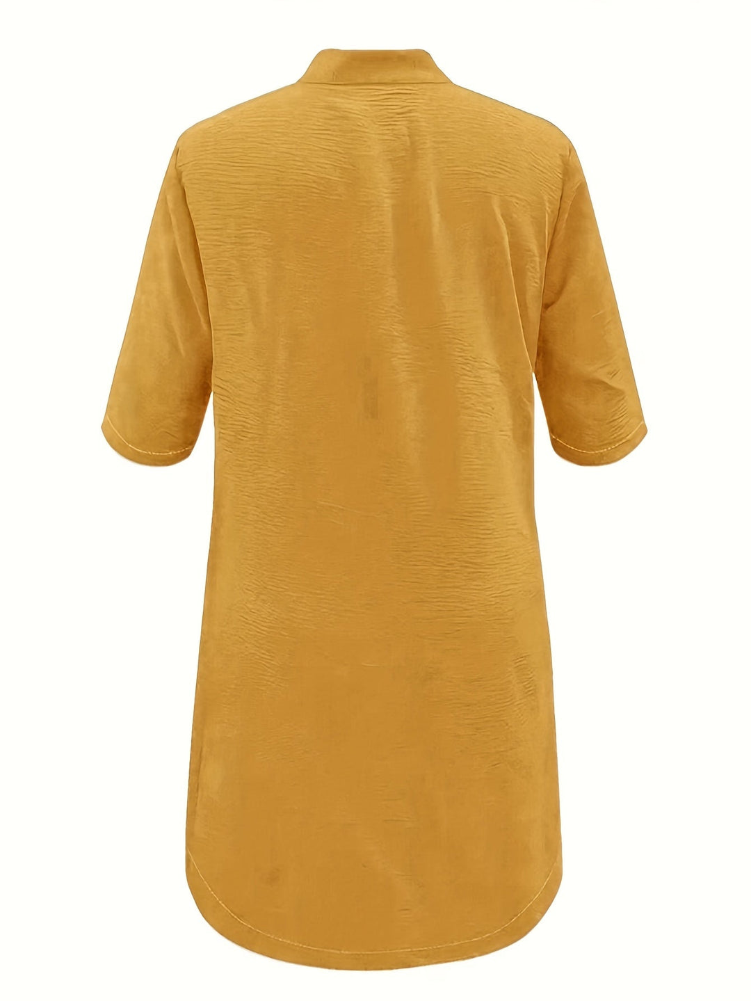 "Elegante midi jurk met knoopsluiting in effen kleur van comfortabele polyester mix, voor casual en semi-formele gelegenheden
