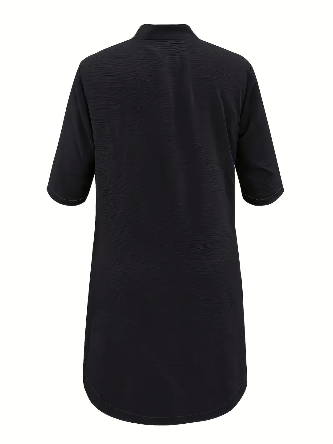 "Elegante midi jurk met knoopsluiting in effen kleur van comfortabele polyester mix, voor casual en semi-formele gelegenheden