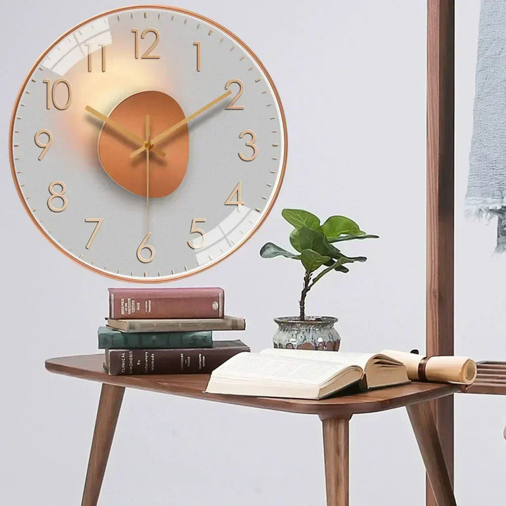 "Elegante minimalistische wandklok, stille quartz beweging, 30 cm diameter, klassiek-modern ontwerp, decoratief voor elk inte
