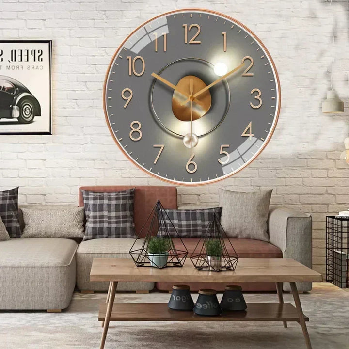 "Elegante minimalistische wandklok, stille quartz beweging, 30 cm diameter, klassiek-modern ontwerp, decoratief voor elk inte
