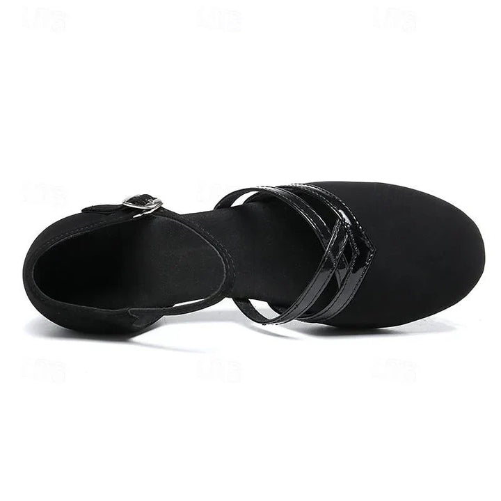 "Elegante moderne dames dansschoenen, ademend materiaal, open teen design, geschikt voor ballroom, salsa en latin."