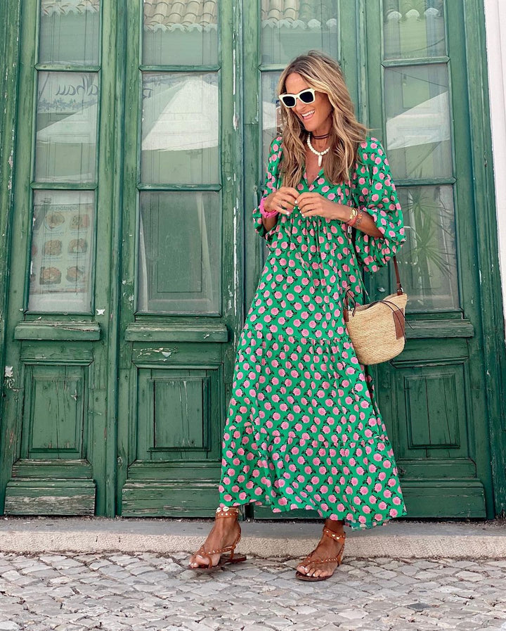 Elegante Nadine lentejurk dames, luchtig ontwerp, flatterende snit, met trendy patroon en kleurrijke accenten.