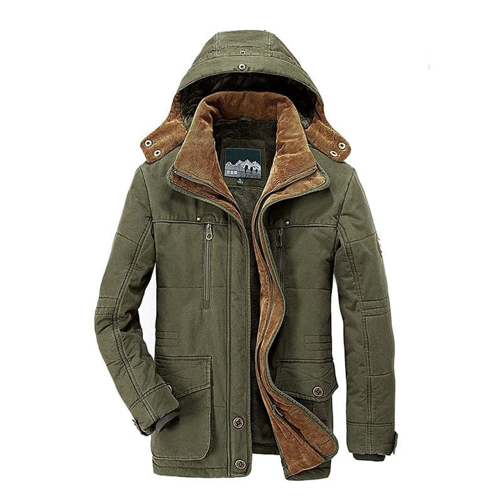 "Elegante outdoor heren winterjas, bruin; wind- en waterdicht; stijlvolle pasvorm voor winteractiviteiten; geïsoleerde voerin