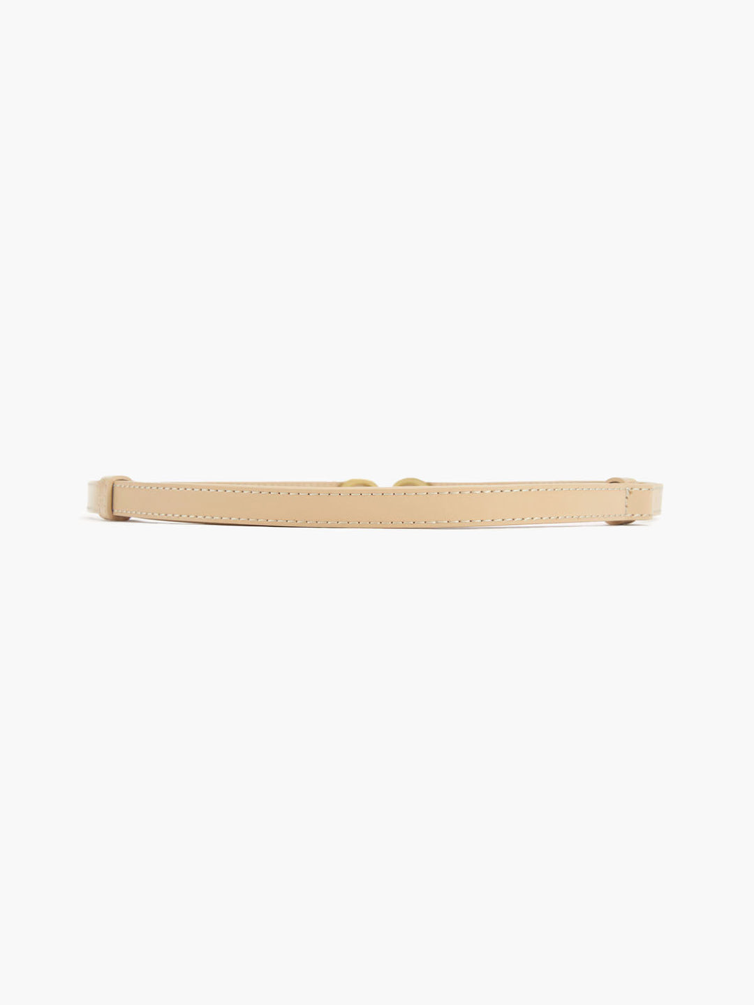 "Elegante smalle damesriem van leer met moderne gouden ringengesp, ideaal voor elke stijlvolle outfit"