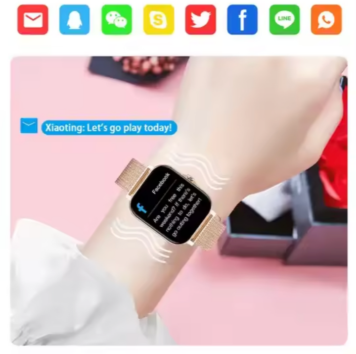 Elegante smartwatch voor vrouwen met gezondheidstracker, chic en stijlvol ontwerp, perfect voor moderne modebewuste vrouwen.