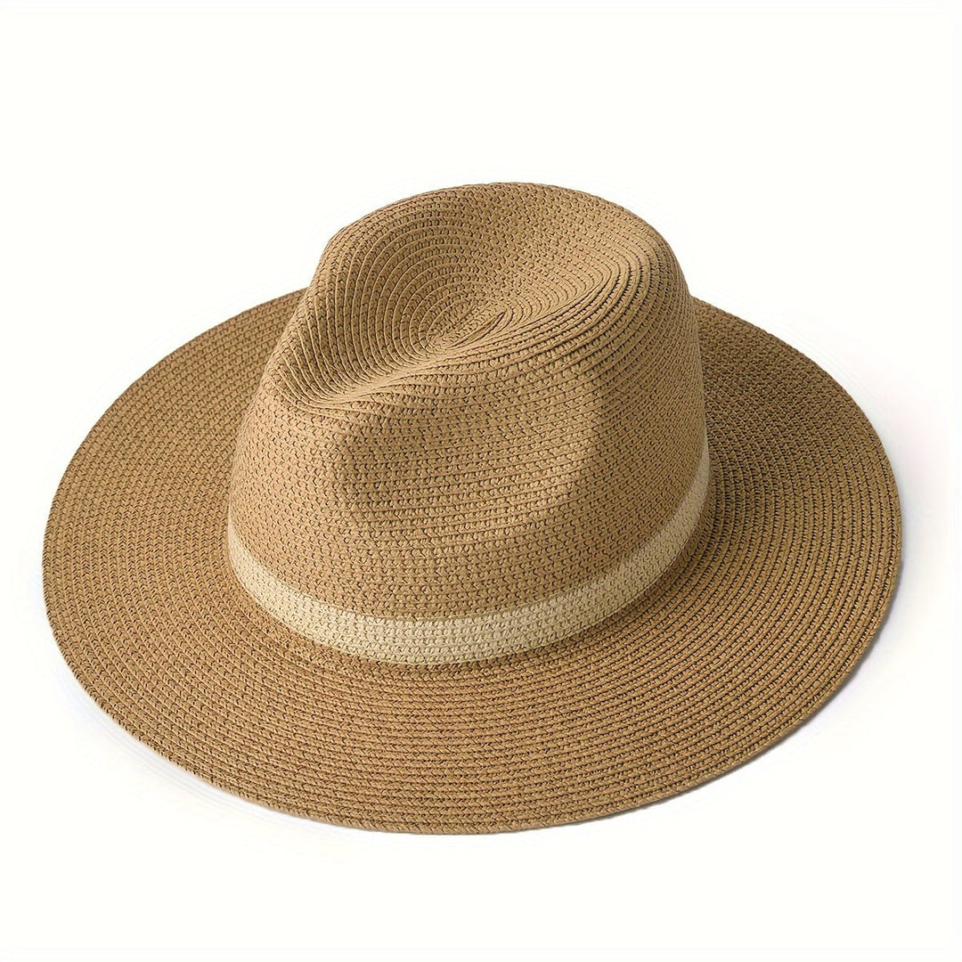 "Elegante uniseks Panama hoed met brede rand, ideaal voor stijlvolle zonbescherming op het strand of in de stad."