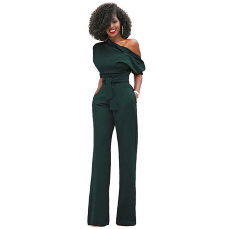 "Elegante zwarte bodycon jumpsuit voor dames, strakke pasvorm en comfortabele acryl stof, perfect voor elke gelegenheid"