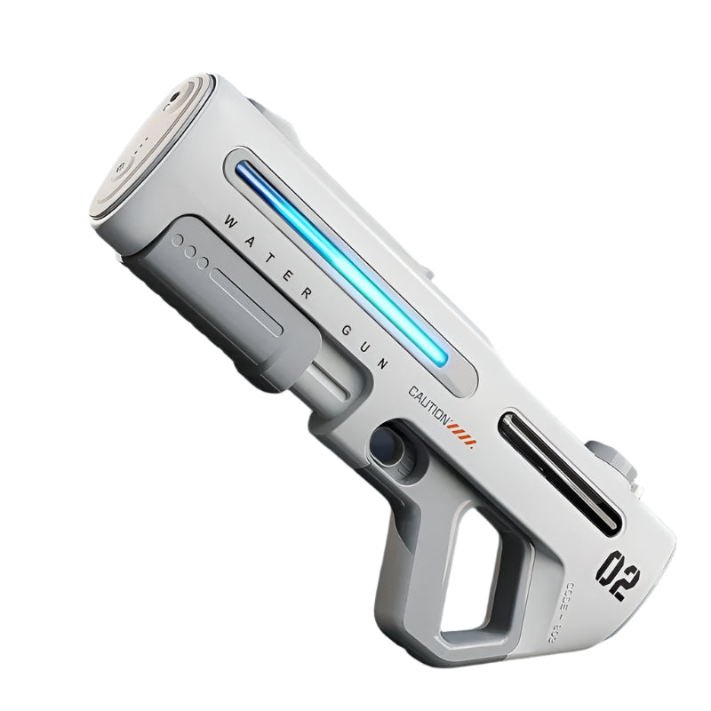 "Elektrisch waterpistool Hydro Force in wit of grijs met krachtig reservoir en optie LED-verlichting, veilig vanaf 5 jaar"