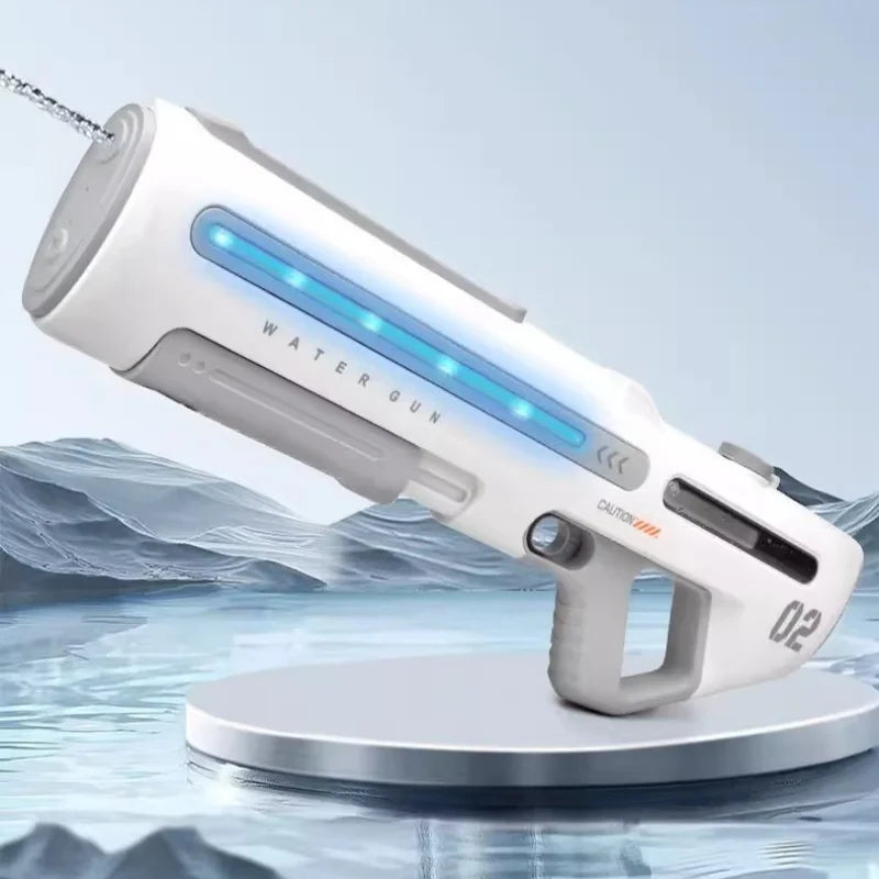 "Elektrisch waterpistool Hydro Force in wit of grijs met krachtig reservoir en optie LED-verlichting, veilig vanaf 5 jaar"